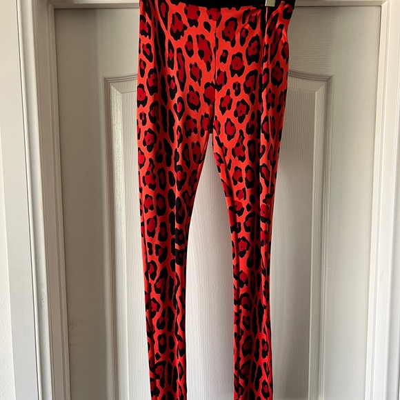 Tom Ford Red and Black Leopard Print Leggings